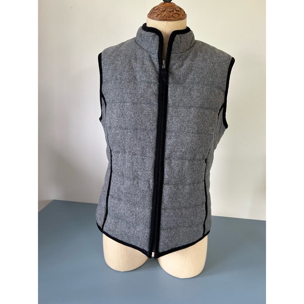 Boden womens vest size 8 grey wool zippered padded pockets